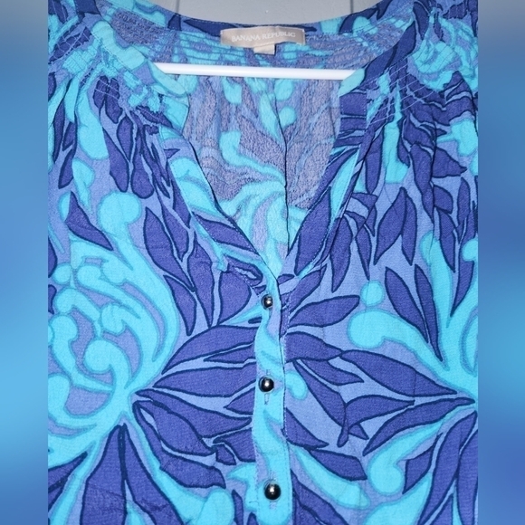 Banana Republic Rayon Lavender/Teal/Bluish Purple Dress Size 8 Easter - Picture 4 of 14